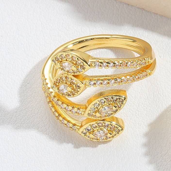 Product Name:
Premium Gold Plated Zircon Ring – Adjustable Free Size