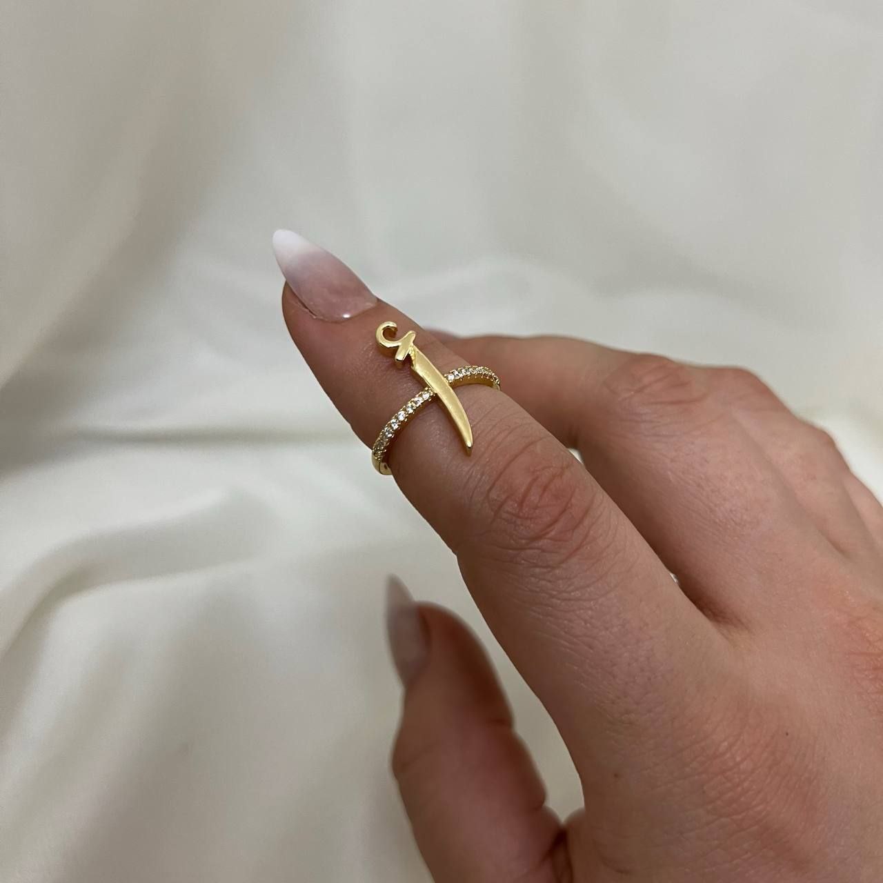 Product Name:
Arabic Letter Gold Plated Ring – Free Size with Zircon Stones