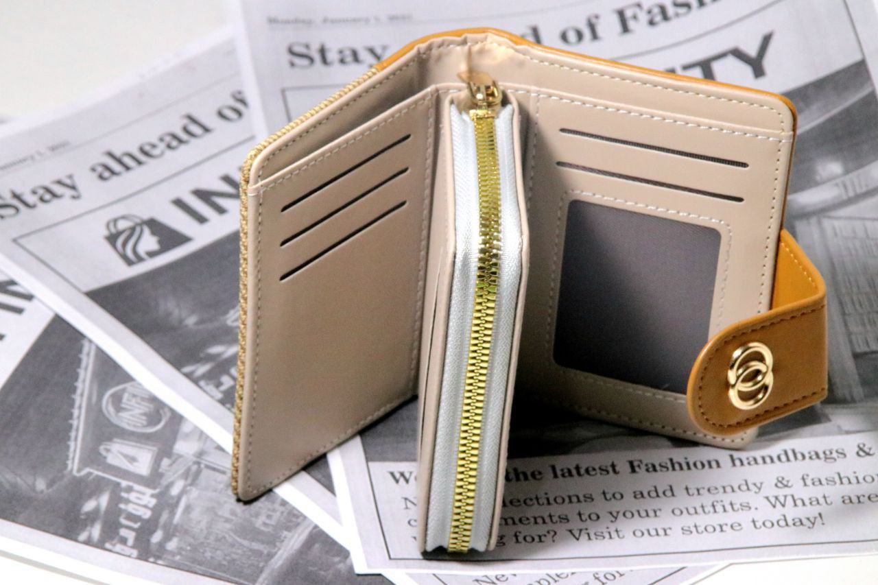 Luxury Women's Wallet with Golden Detail