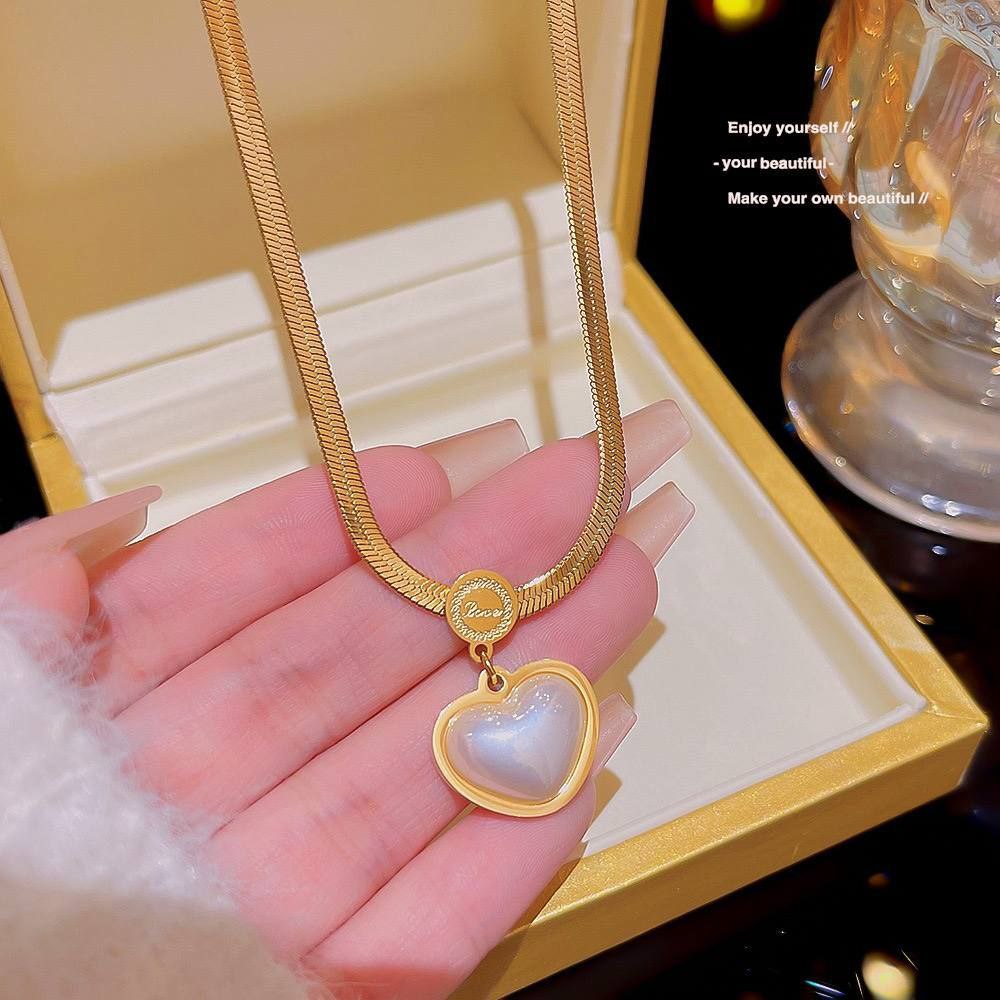 Product Name:
316 Stainless Steel Heart Necklace – White Pendant