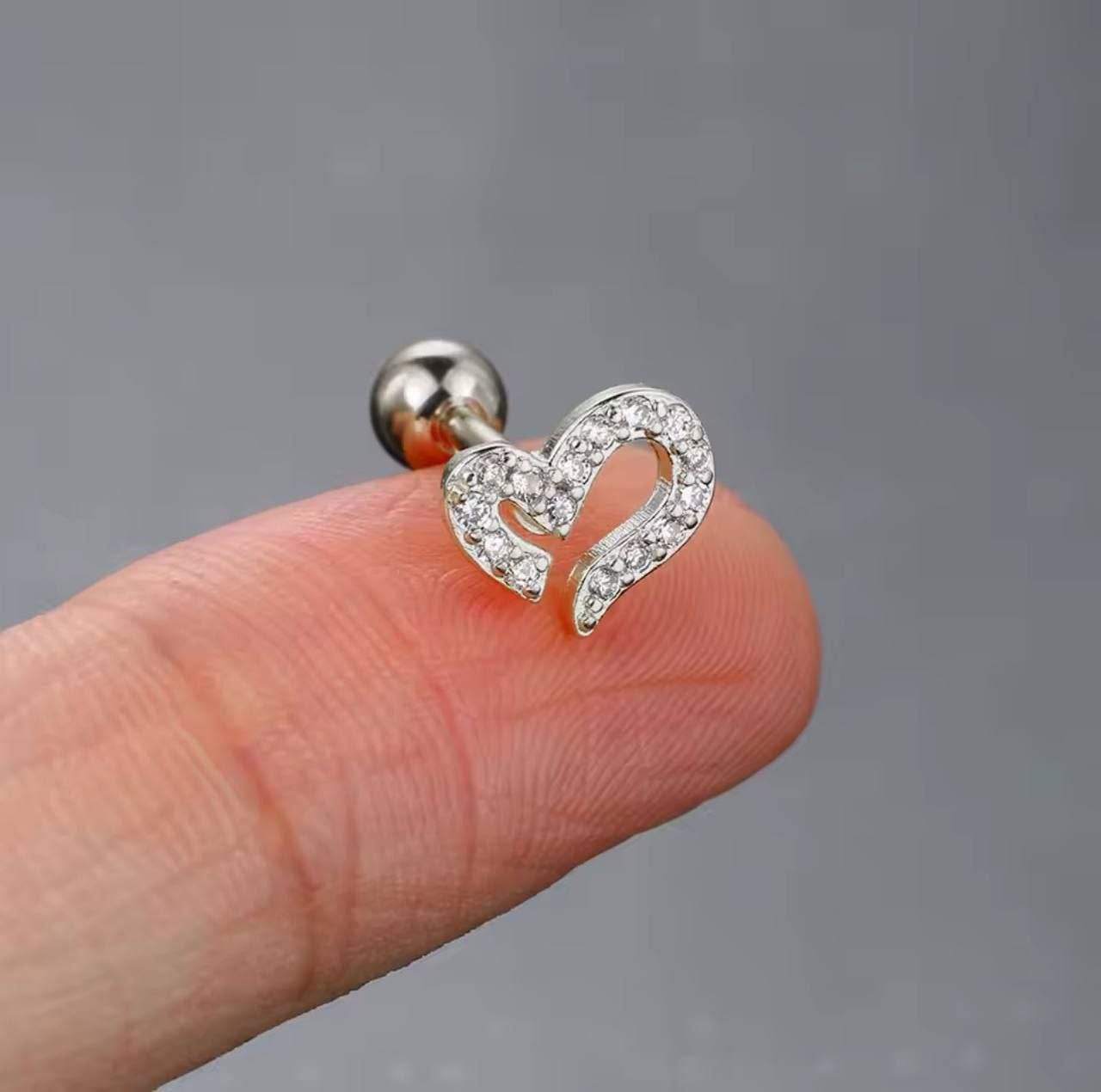 Crystal Heart Stud Earring