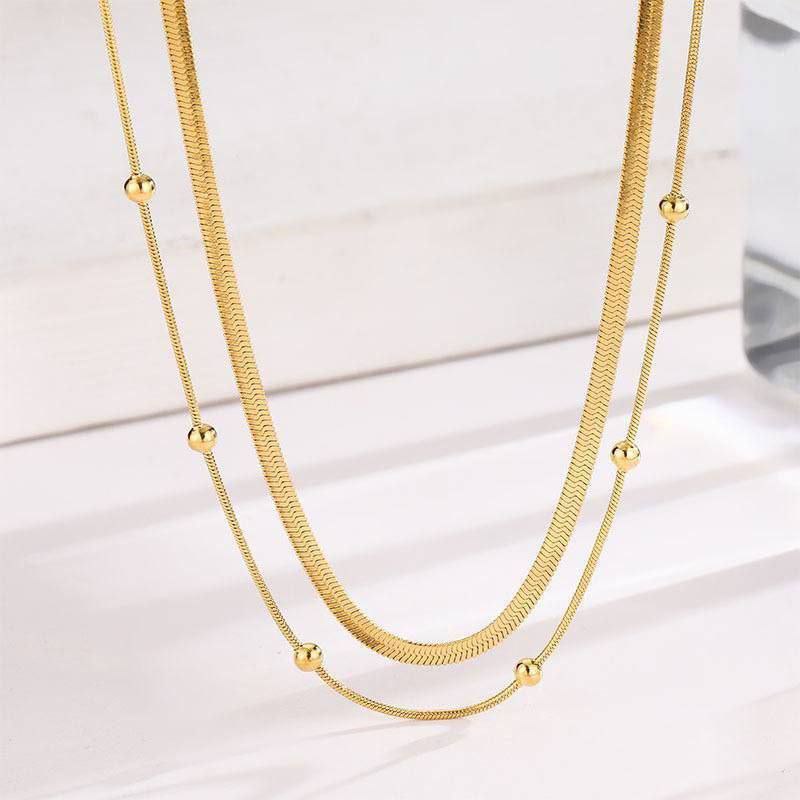 Product Name:
Double Layer Stainless Steel Necklace with Snake Back Pendant – Pure 316