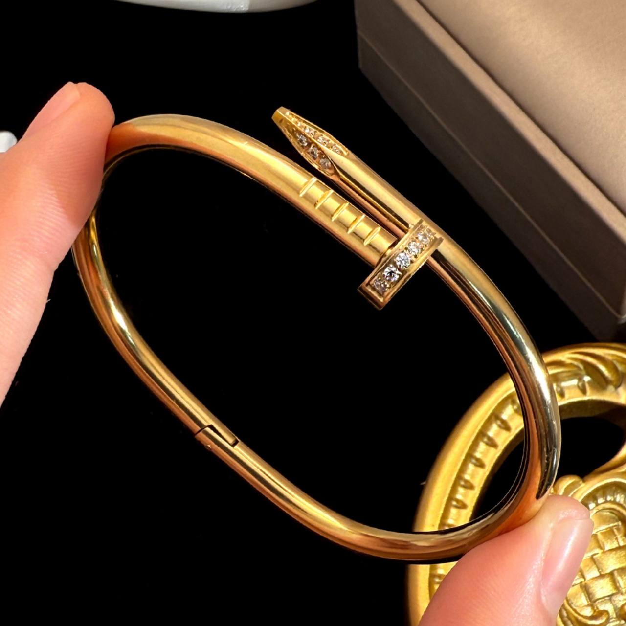 Product Name: Pure Stainless Steel Nail Bracelet with Stones