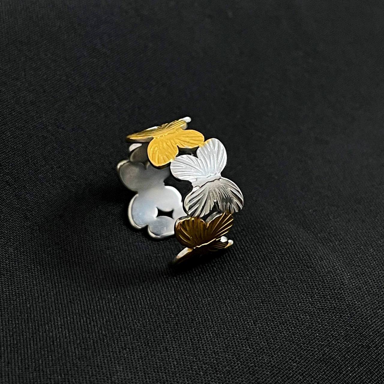 Product Name: Stainless Steel 316 Adjustable Two-Tone Ring (Silver & Gold)