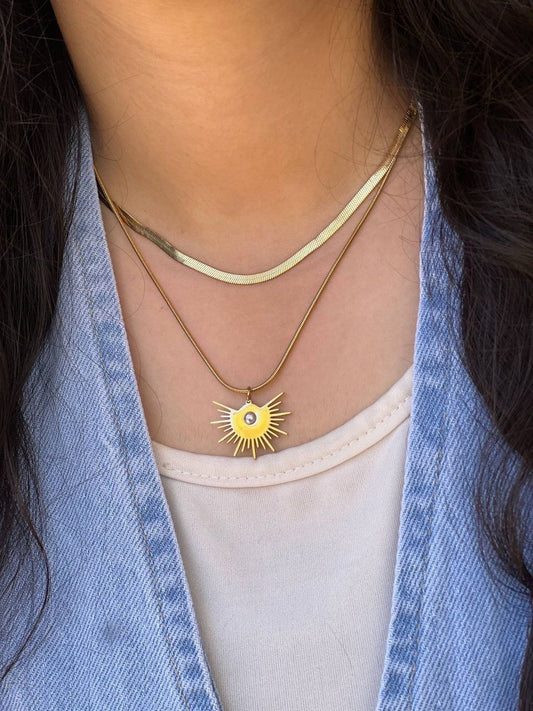 Product Name:
Stainless Steel 316 Double Layer Half-Sun Necklace ☀️