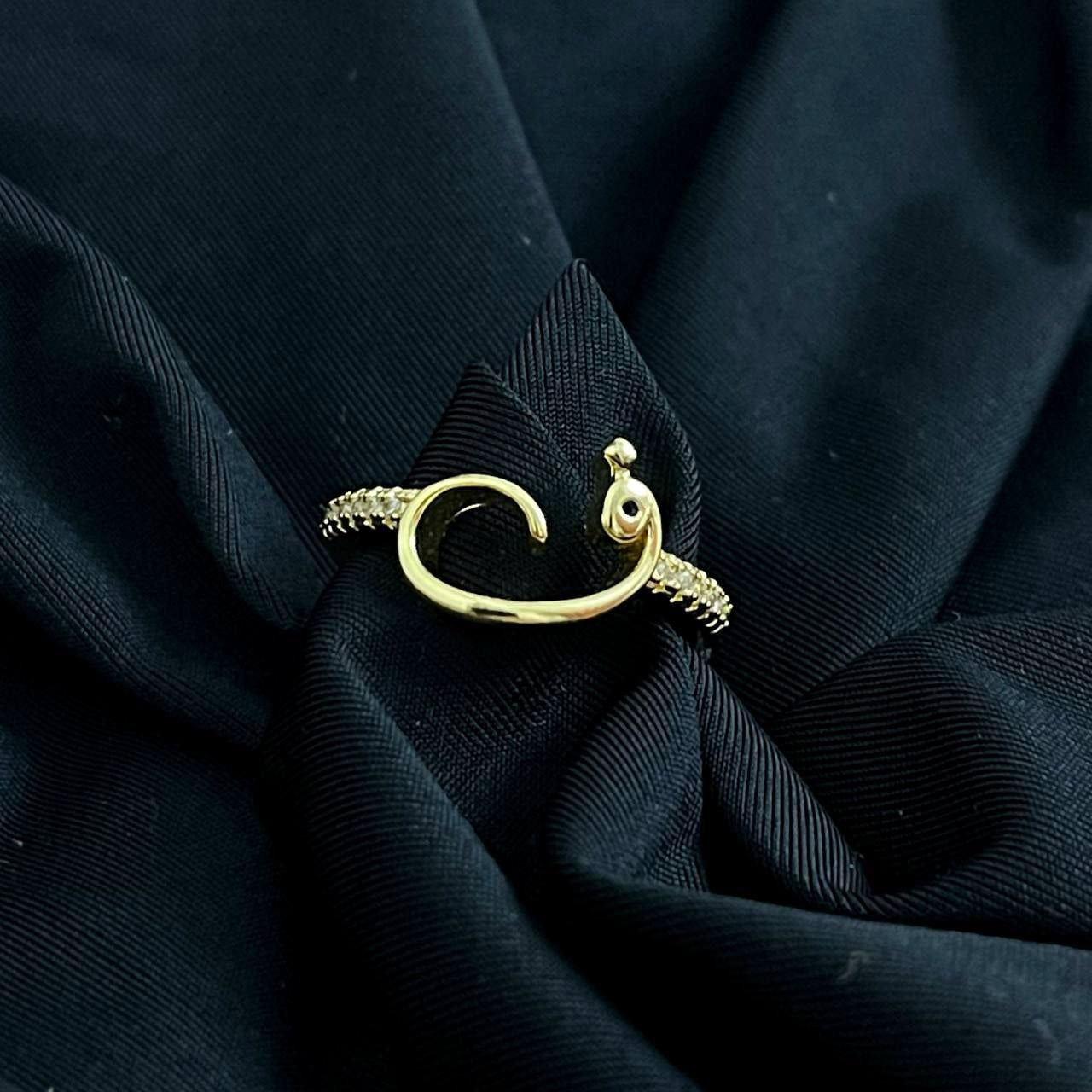 Product Name:
Arabic Letter Gold Plated Ring – Free Size with Zircon Stones