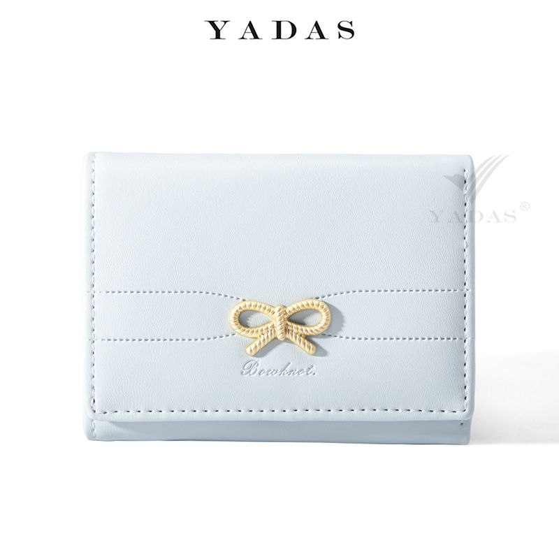 Luxury Leather Wallet with a Golden Bow Accent