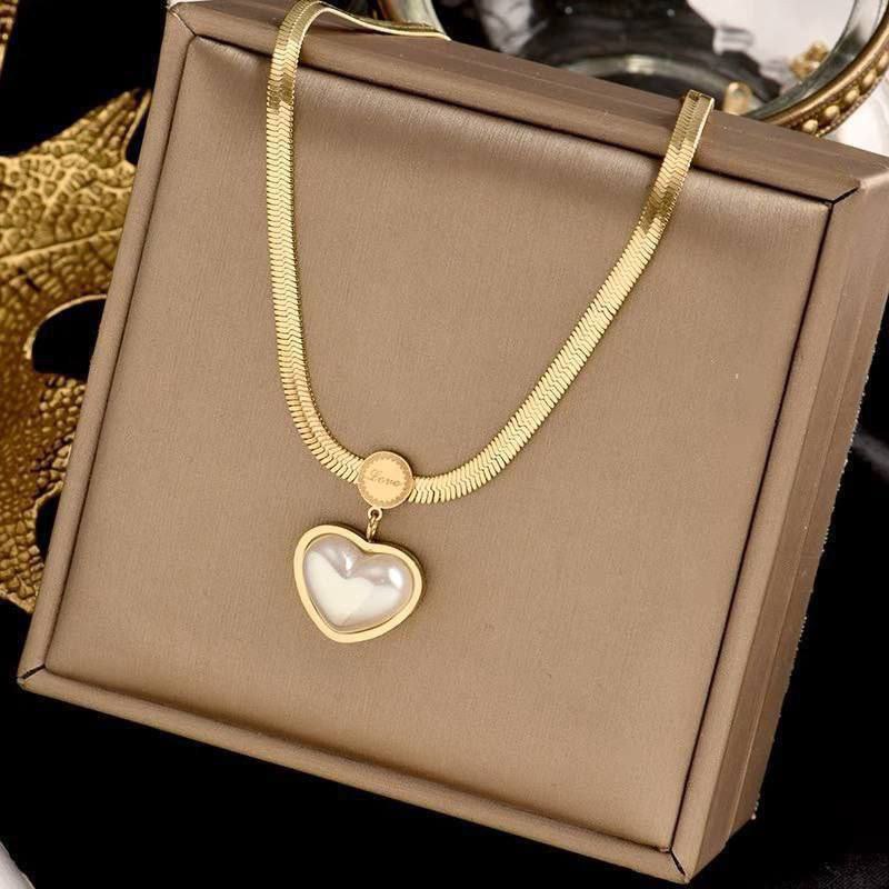 Product Name:
316 Stainless Steel Heart Necklace – White Pendant