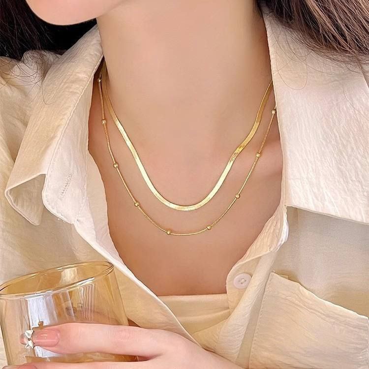 Product Name 

Pure Stainless Steel 316 Double-Layer Fox Tail × Snake Chain Necklace