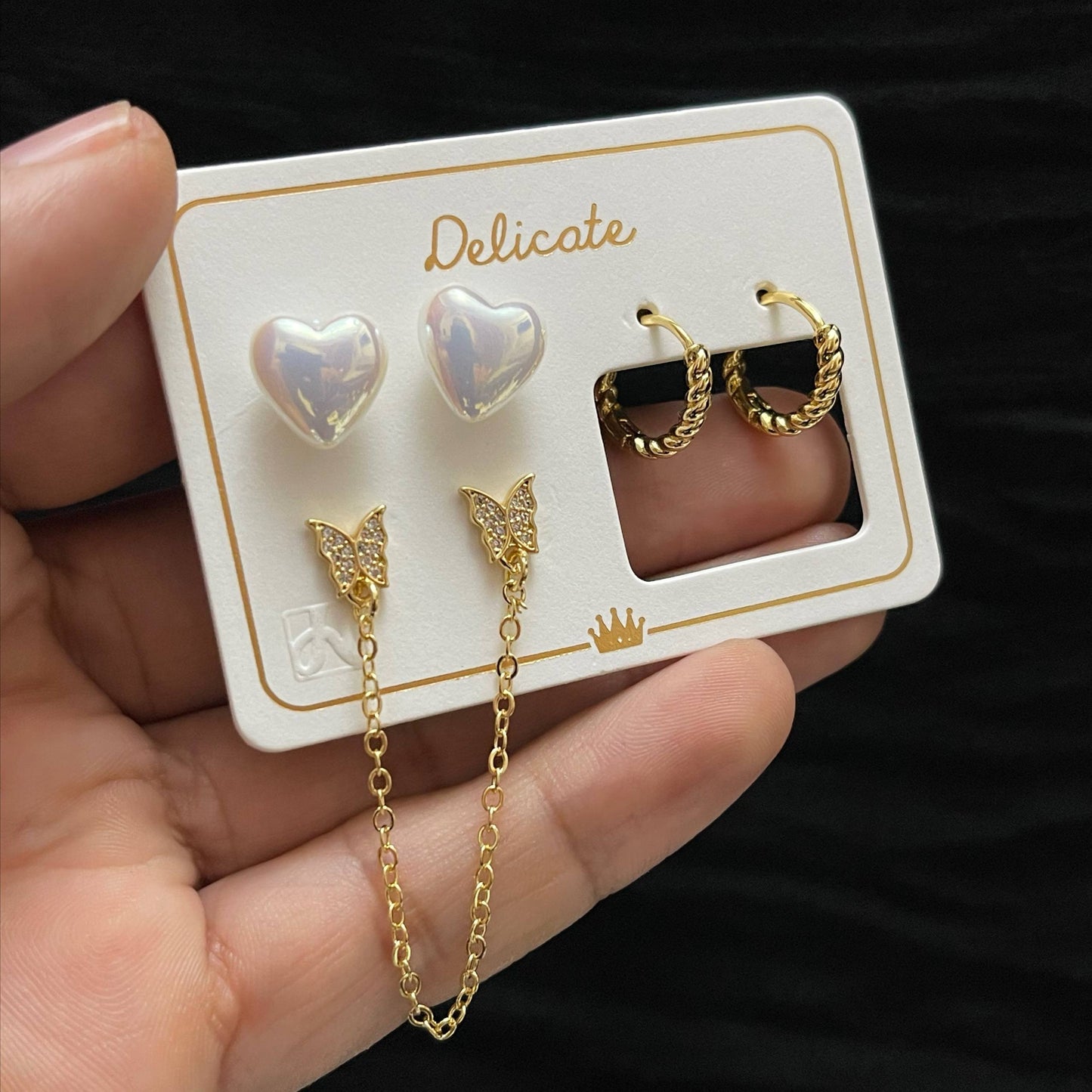 Product Name:
Original Delicate Earrings Set Card – 3 Pairs