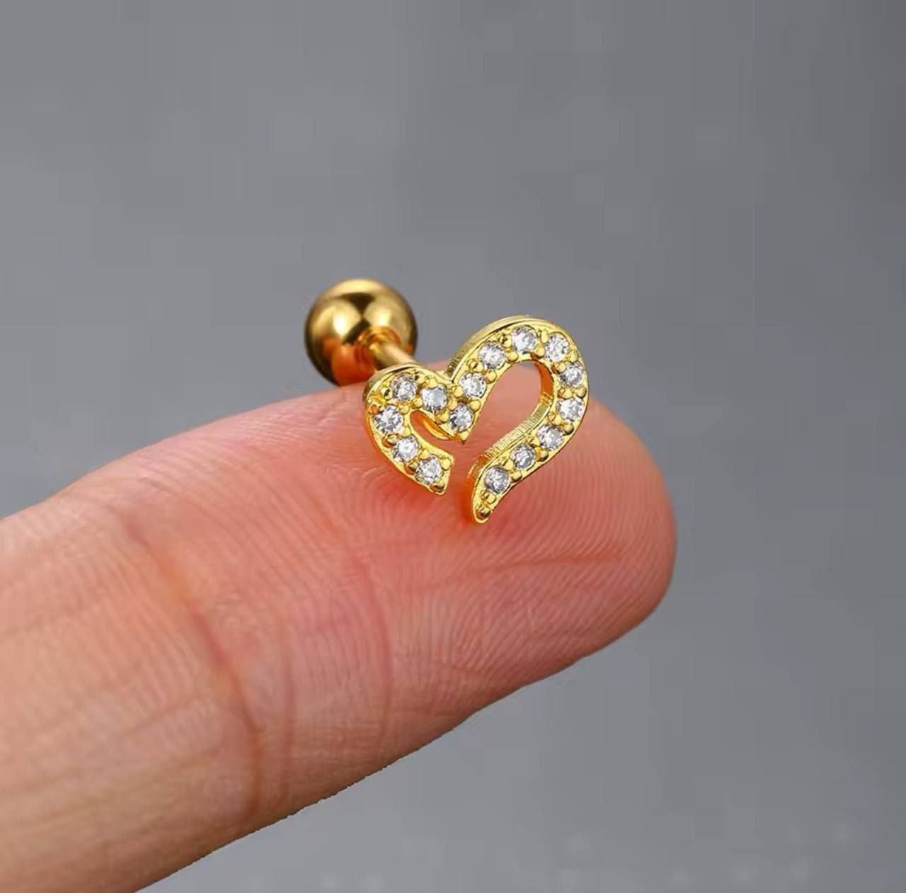 Crystal Heart Stud Earring