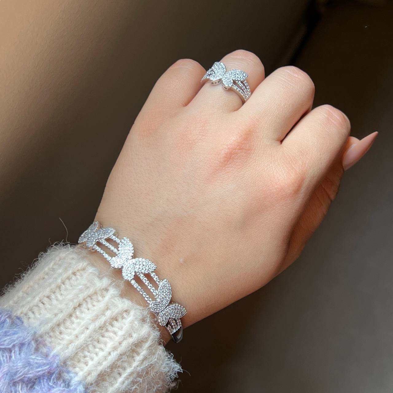 Product Title:
Gold Plated Bracelet and Ring Set with Zircon Stones – Adjustable Ring