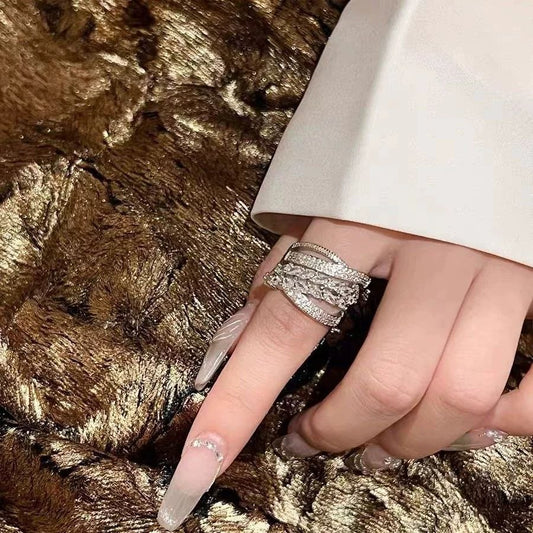 Product Name:
Gold-Plated Ring with Zircon Stones – Free Size