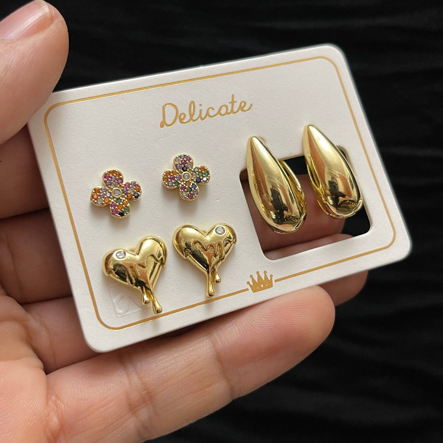 Product Name:
Original Delicate Earrings Set Card – 3 Pairs