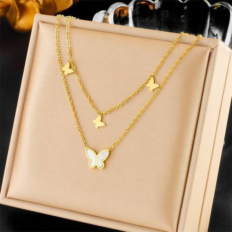 Product Name:
Double Layer Butterfly Necklace – Pure Stainless Steel