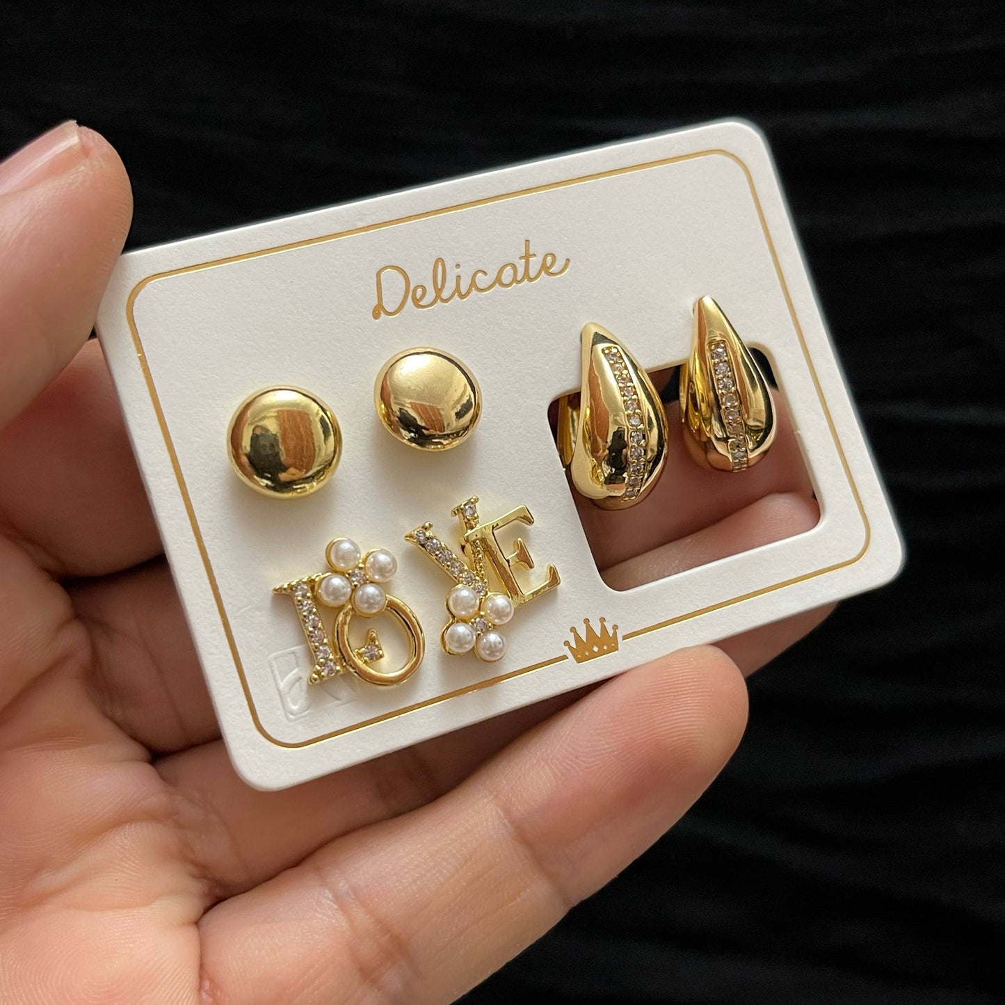 Product Name:
Original Delicate Earrings Set Card – 3 Pairs