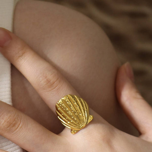 Product Name: Stainless Steel 316 Adjustable Seashell Ring