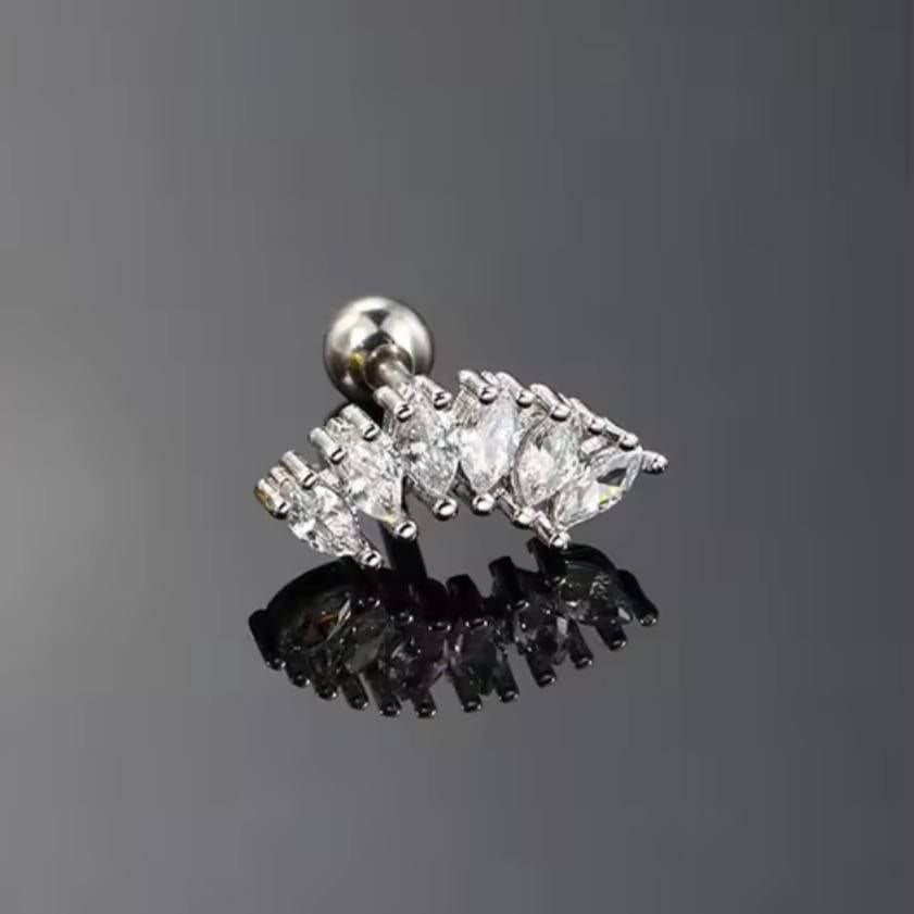 Elegant Half-Arc Sparkling Stud Earrings – A Touch of Luxury for Every Look