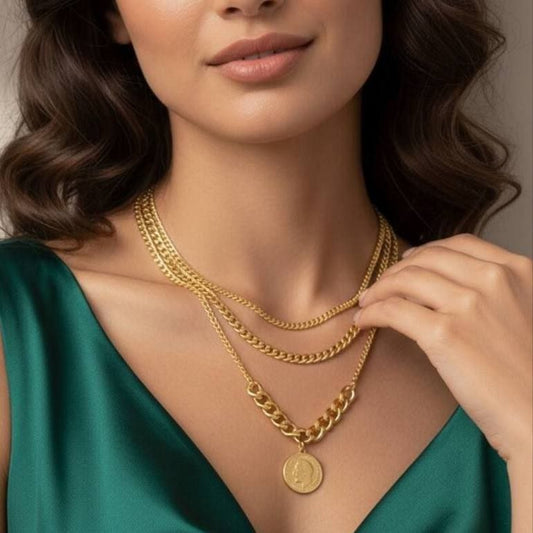 Product Name:
3-Layer Coin Pendant Stainless Steel Pure 316 Necklace