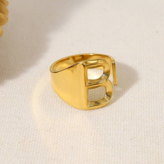 Product Name:
Gold Plated Letter Ring – Free Size with Colored Zircon Stones