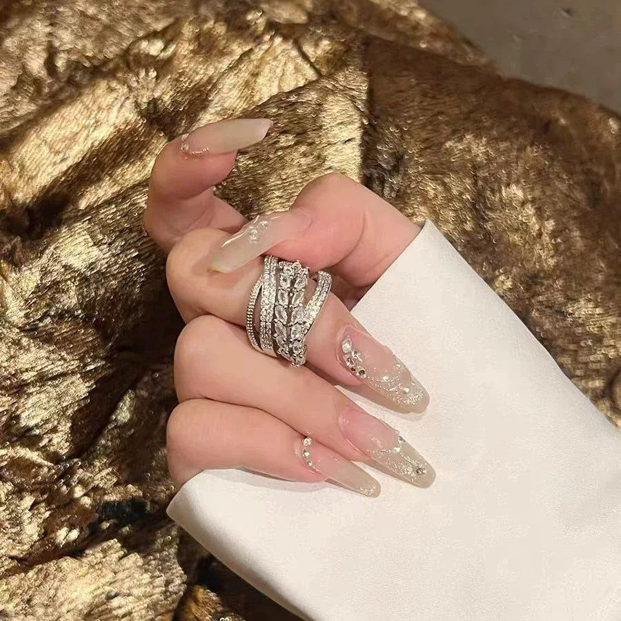 Product Name:
Gold-Plated Ring with Zircon Stones – Free Size