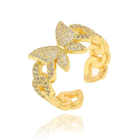 Product Name:
Premium Gold Plated Zircon Ring – Adjustable Free Size