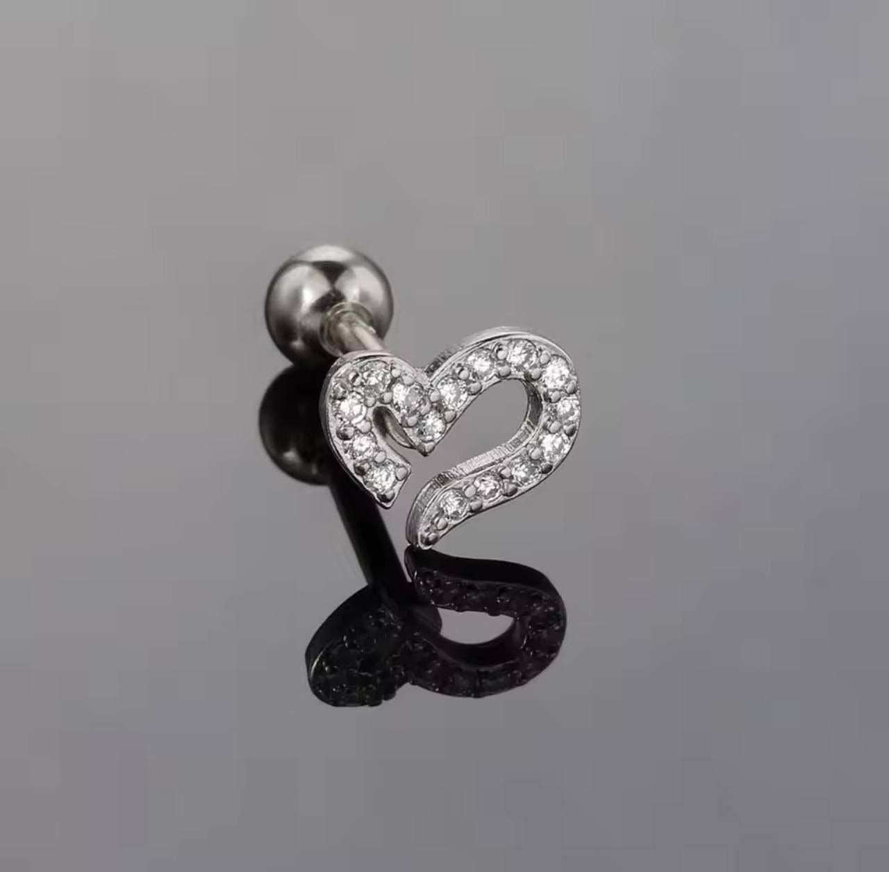 Crystal Heart Stud Earring