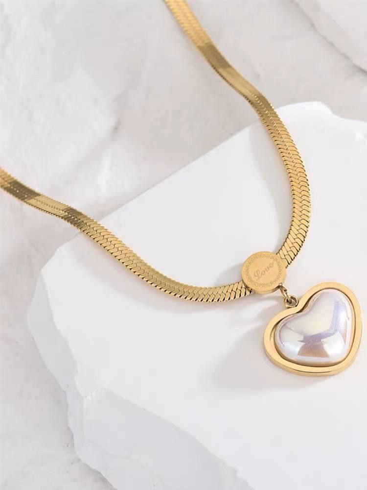 Product Name:
316 Stainless Steel Heart Necklace – White Pendant