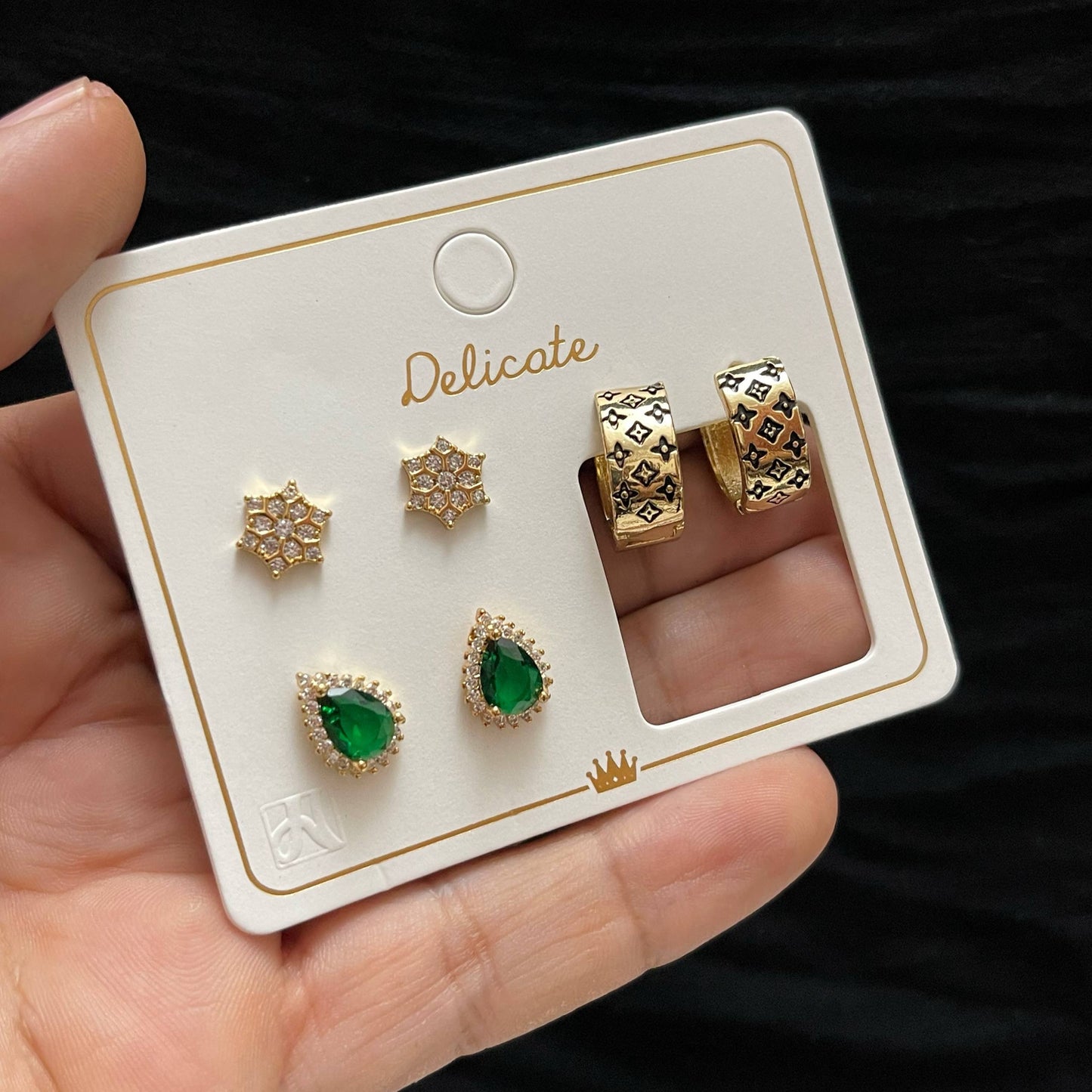 Product Name:
Original Delicate Earrings Set Card – 3 Pairs