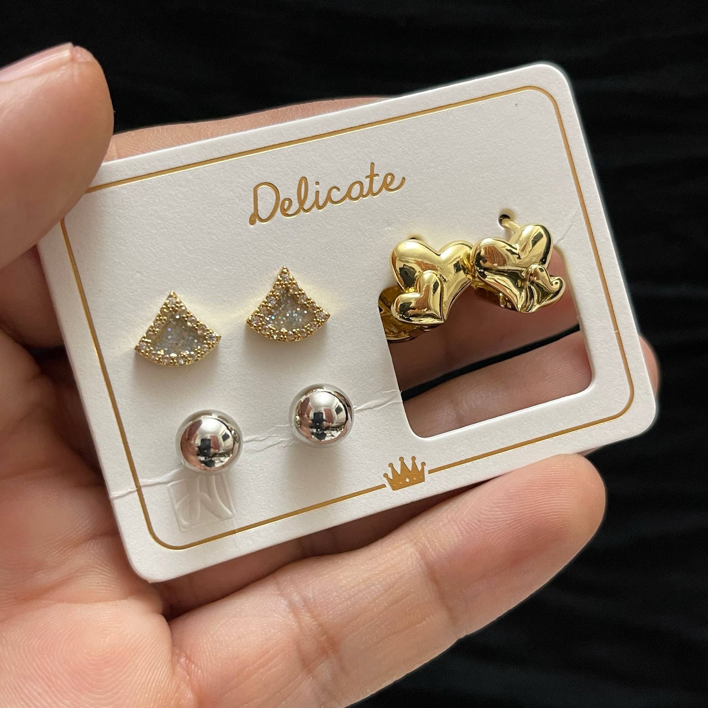 Product Name:
Original Delicate Earrings Set Card – 3 Pairs