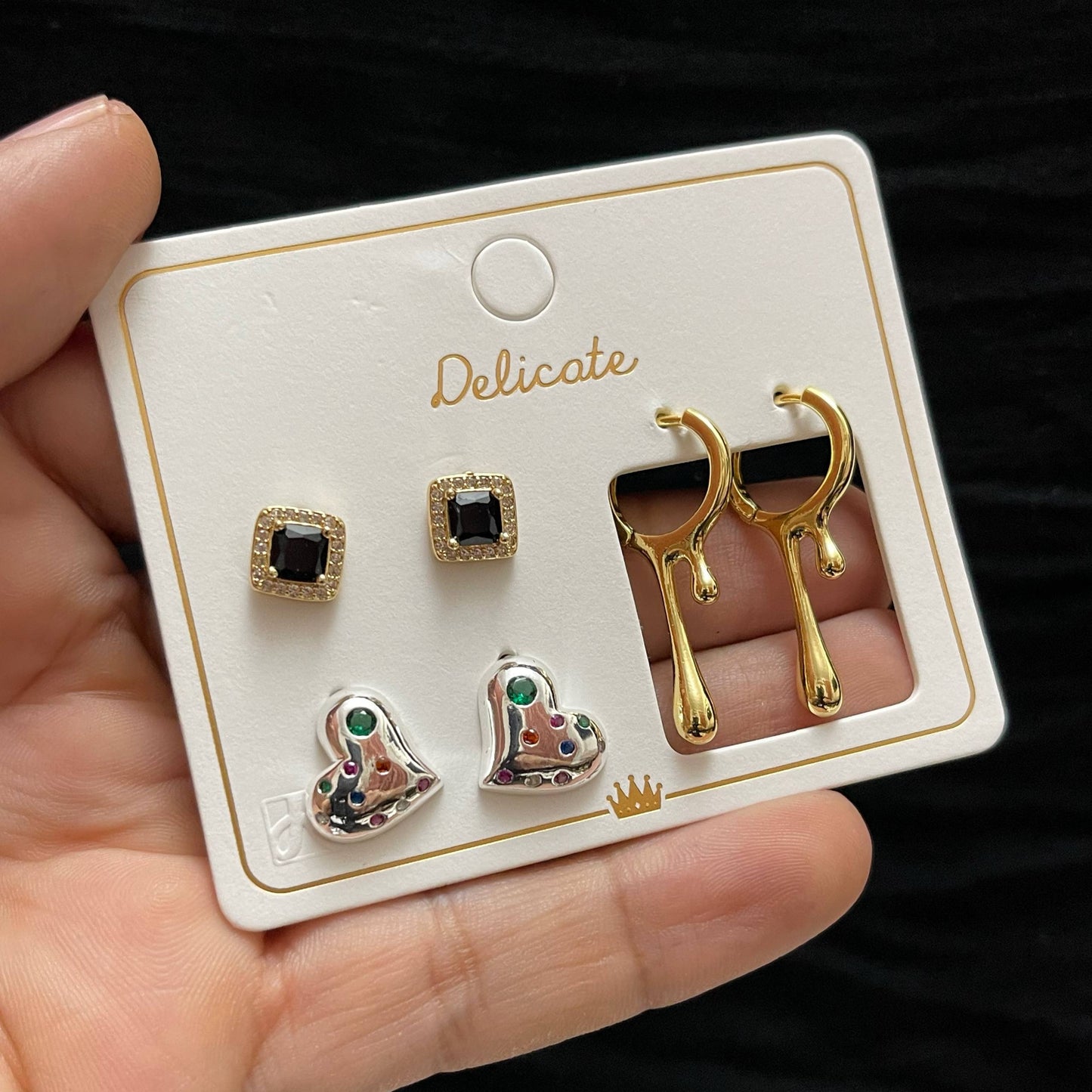 Product Name:
Original Delicate Earrings Set Card – 3 Pairs