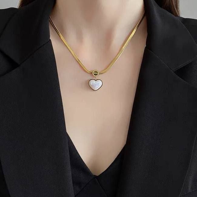 Product Name:
316 Stainless Steel Heart Necklace – White Pendant