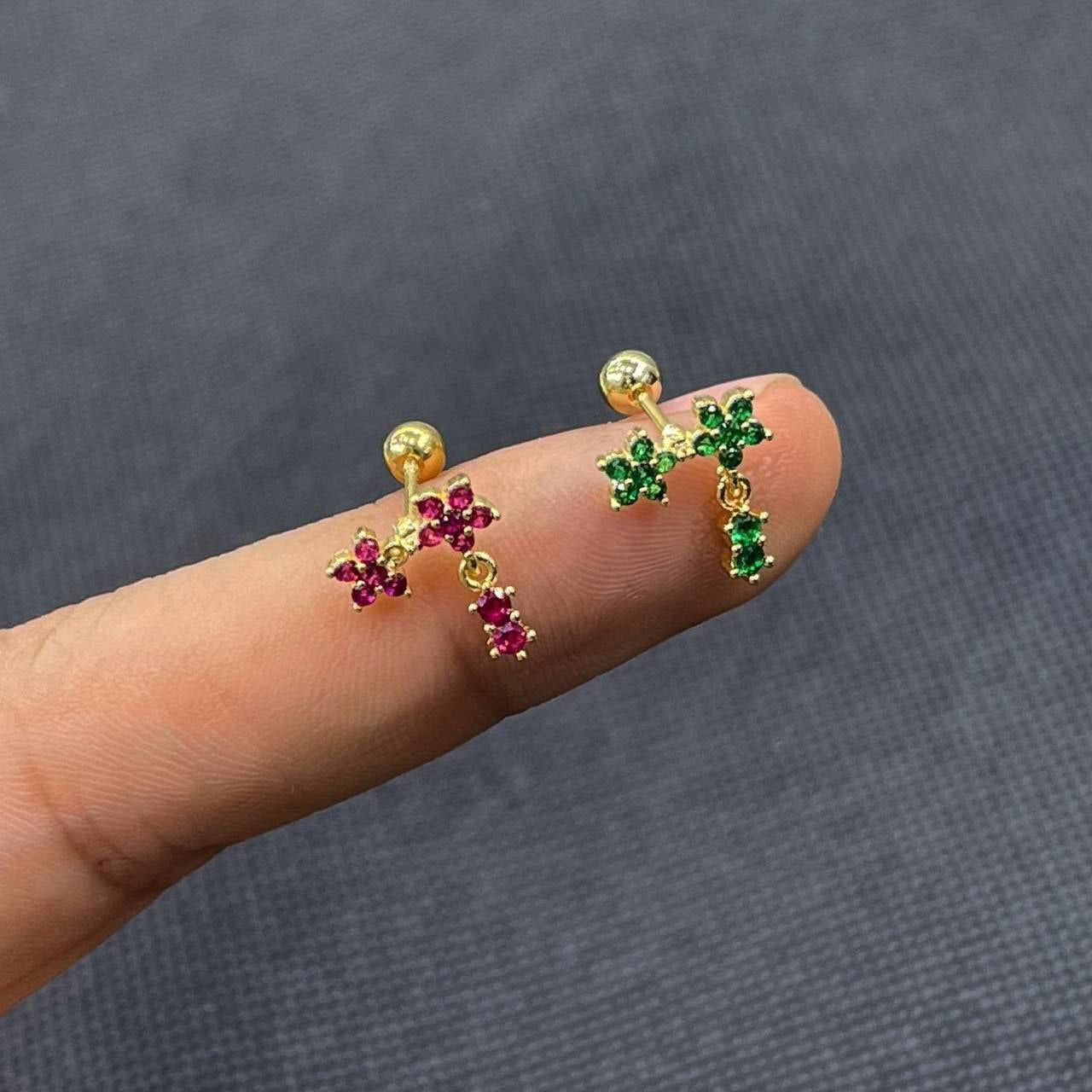 Elegant Floral Gem Earrings