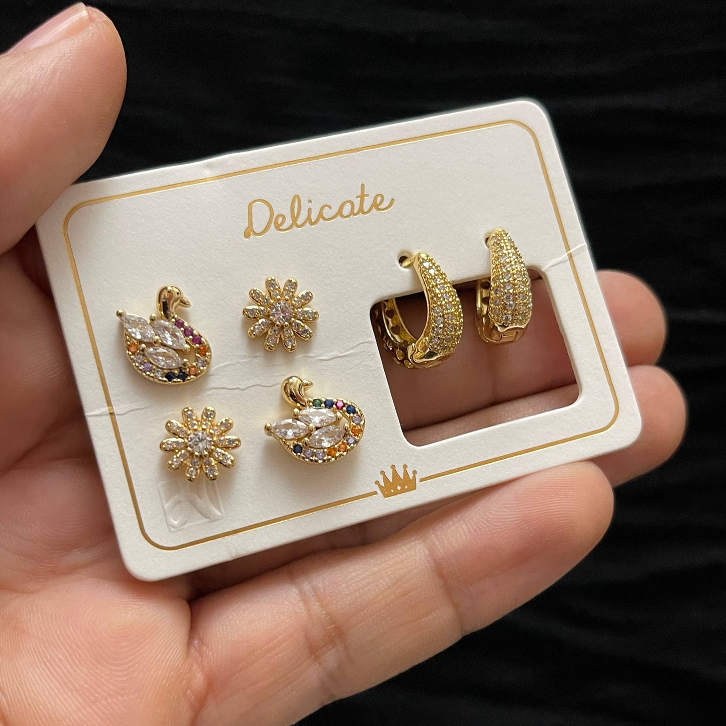 Product Name:
Original Delicate Earrings Set Card – 3 Pairs