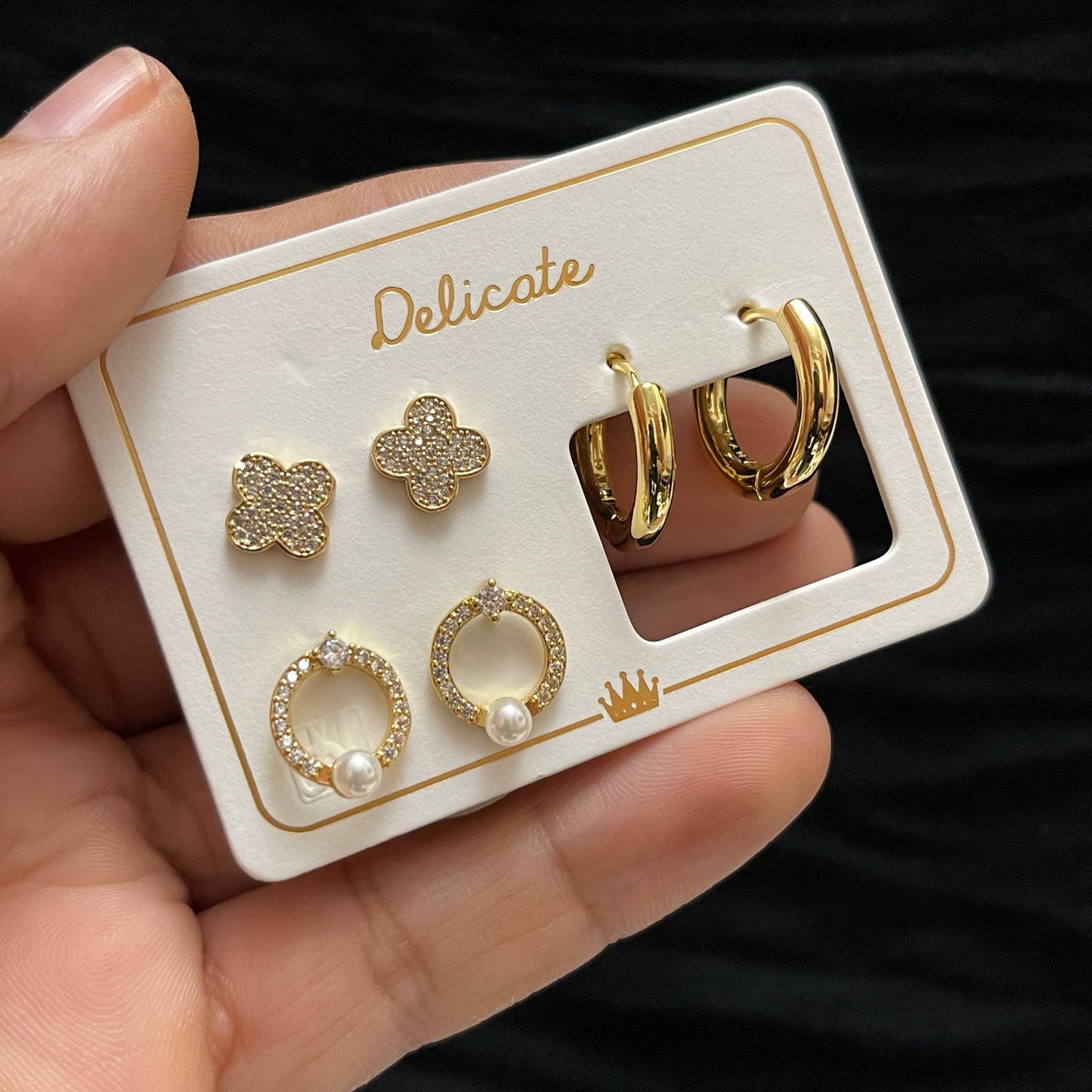 Product Name:
Original Delicate Earrings Set Card – 3 Pairs