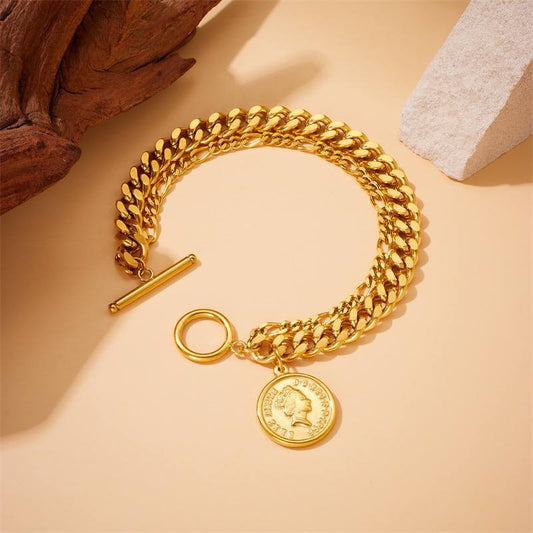 Product Name

2-Layer Grommet Bracelet with Coin Pendant – Pure 316 Stainless Steel