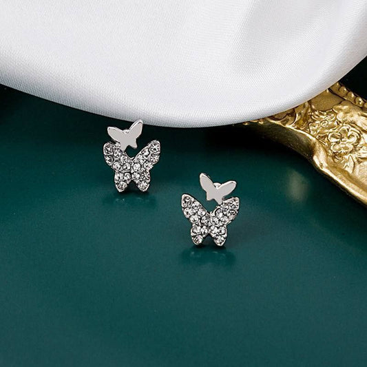 Elegant Crystal Butterfly Earrings – A Touch of Grace and Glamour