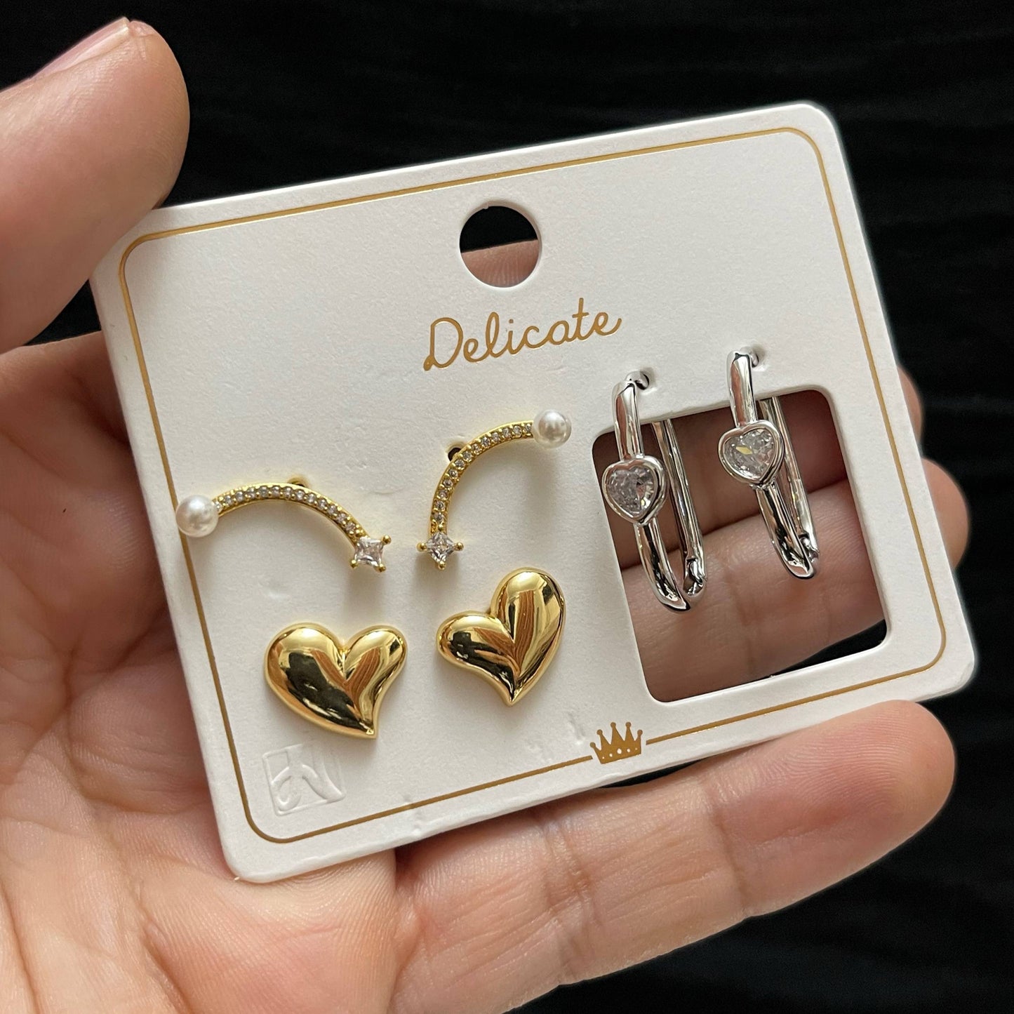 Product Name:
Original Delicate Earrings Set Card – 3 Pairs
