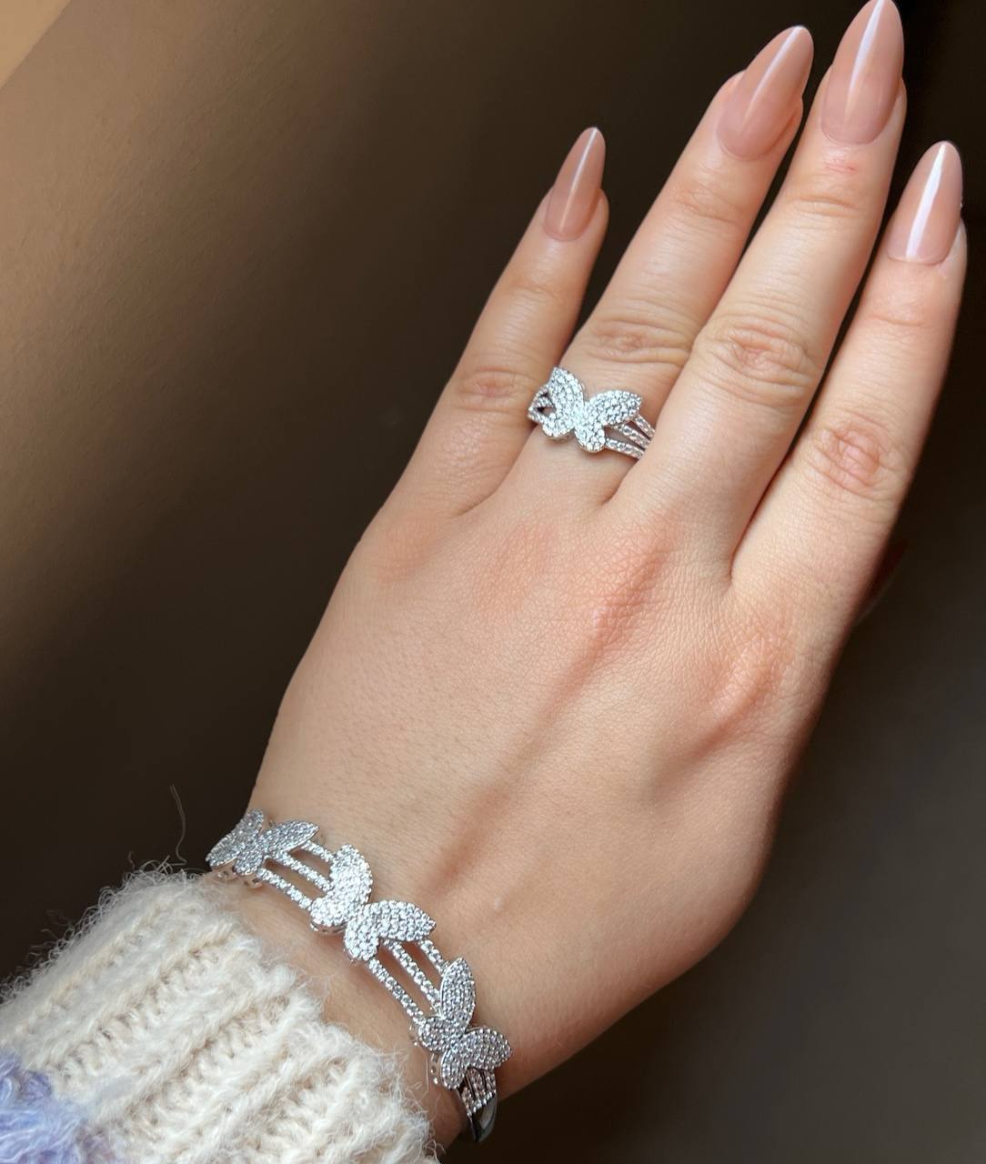 Product Title:
Gold Plated Bracelet and Ring Set with Zircon Stones – Adjustable Ring