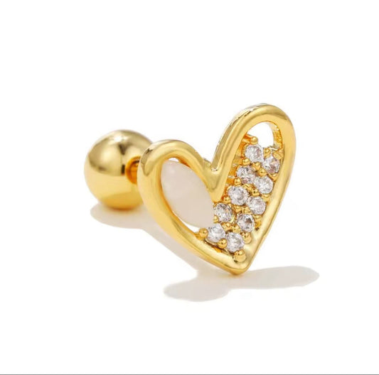 Golden Heart Spark Earring