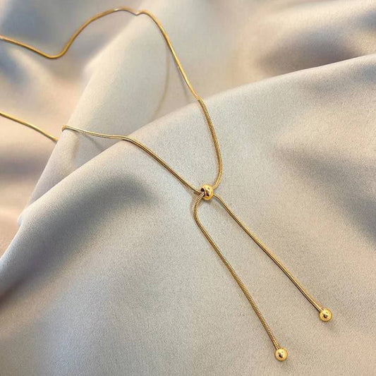 Elegant Gold Drop Chain Necklace