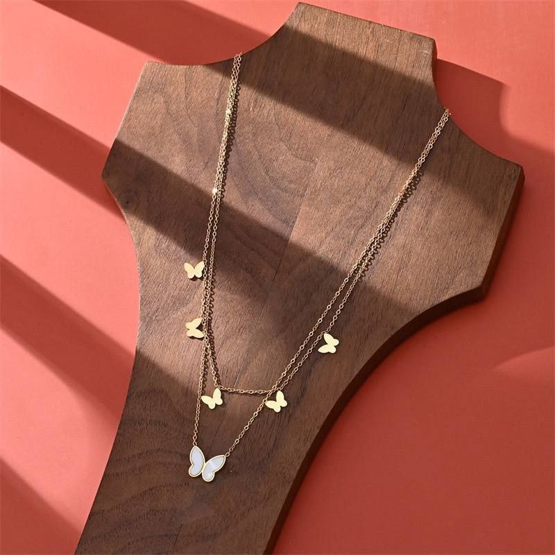 Product Name:
Double Layer Butterfly Necklace – Pure Stainless Steel