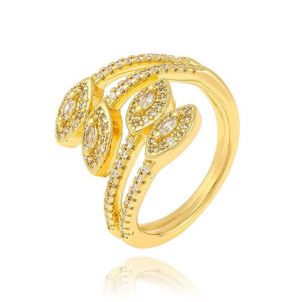 Product Name:
Premium Gold Plated Zircon Ring – Adjustable Free Size