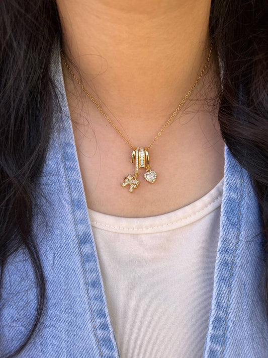 Product Name:
Stainless Steel 316 Necklace with Gold-Plated Heart Zircon Pendant