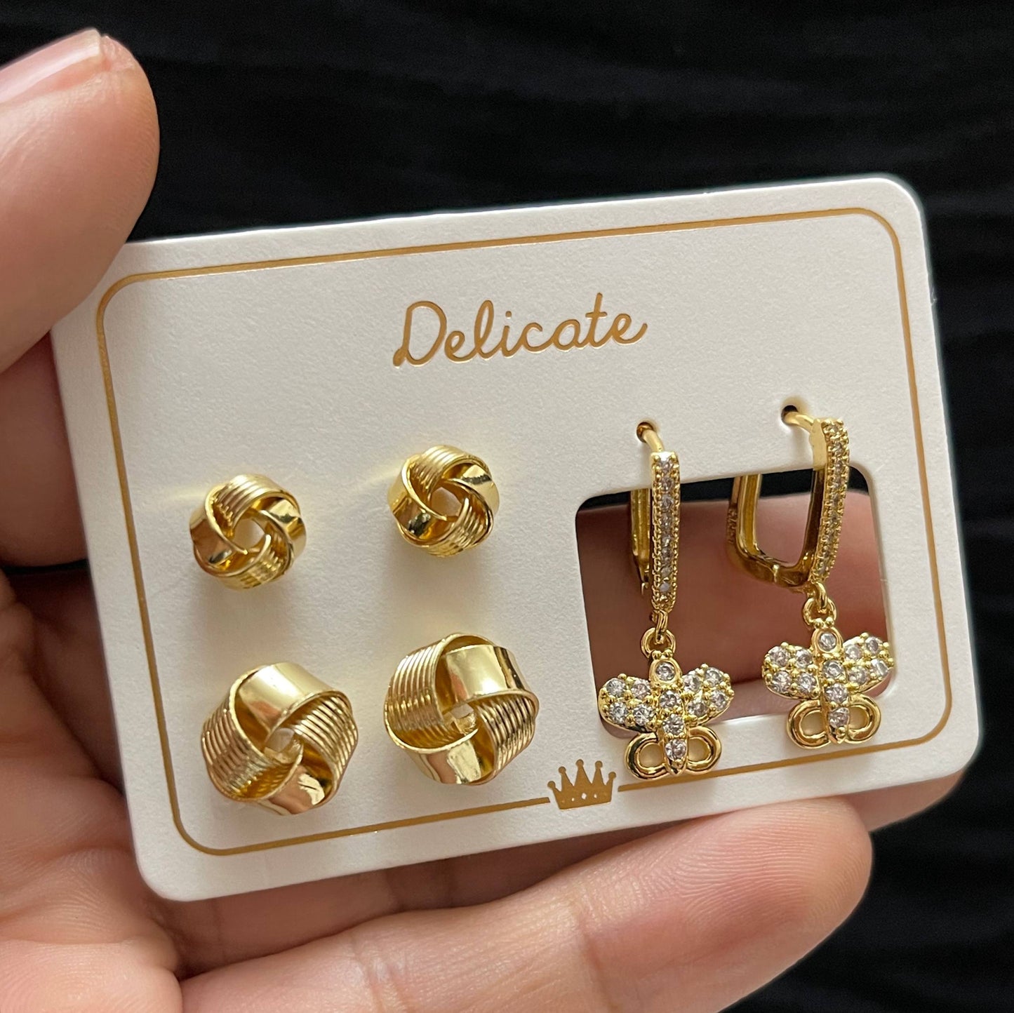 Product Name:
Original Delicate Earrings Set Card – 3 Pairs