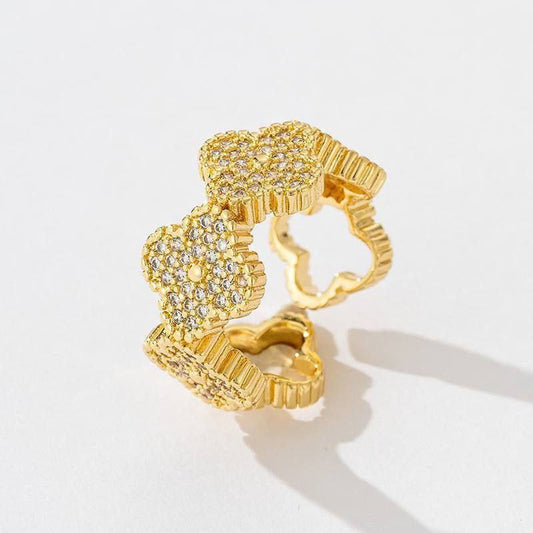 Product Name:
Premium Gold Plated Zircon Ring – Adjustable Free Size