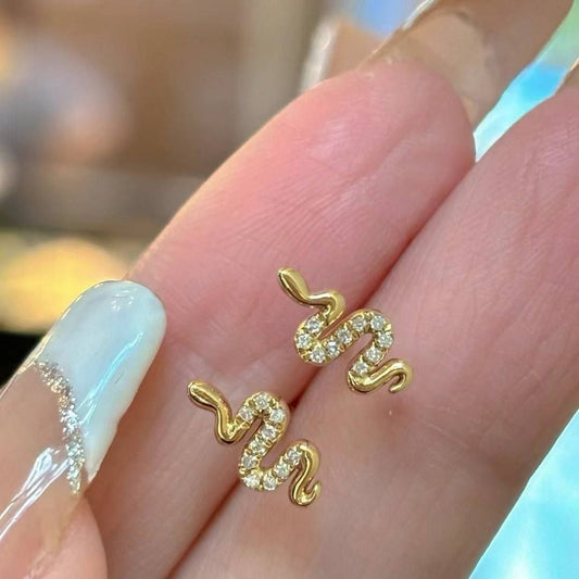 Sparkling Snake Stud Earring