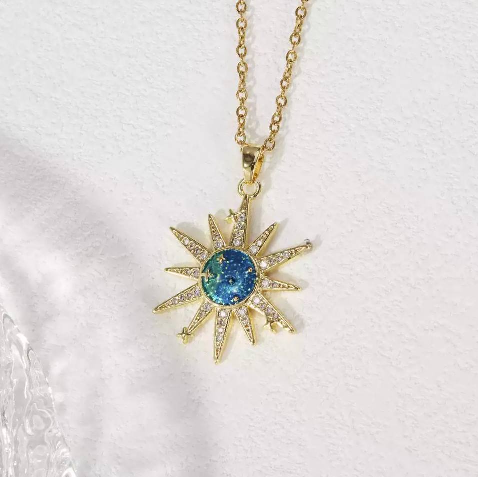 Product Name:
Galaxy Stainless Steel Necklace – Pure 316 with Gold-Tone Zircon Pendant